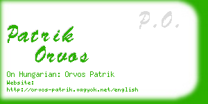 patrik orvos business card